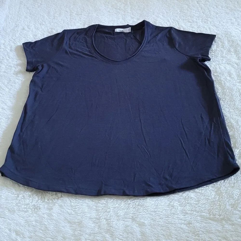 Vince Not-So-Basic Dark Cobalt Blue💙 Tee👕 - NWT - Picture 11 of 12